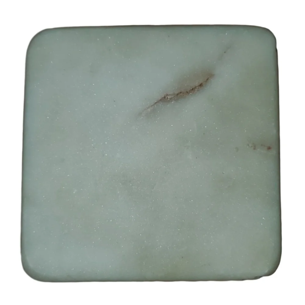 Set of White Marble Coasters (2)